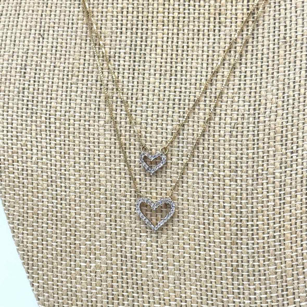 Gold and Diamond hearts Necklace